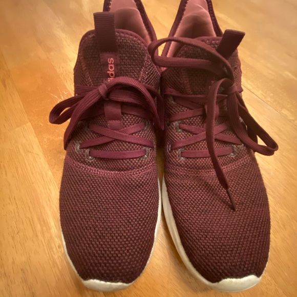 Adidas Maroon & white comfy athletic shoes 10 nice - Picture 6 of 10